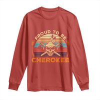 Cherokee Heritage Pride Long Sleeve Shirt Vintage Native American Warrior Skull