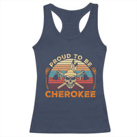 Cherokee Heritage Pride Racerback Tank Top Vintage Native American Warrior Skull