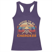 Cherokee Heritage Pride Racerback Tank Top Vintage Native American Warrior Skull