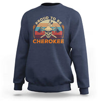 Cherokee Heritage Pride Sweatshirt Vintage Native American Warrior Skull