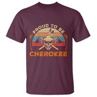 Cherokee Heritage Pride T Shirt Vintage Native American Warrior Skull