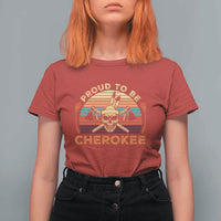 Cherokee Heritage Pride T Shirt For Women Vintage Native American Warrior Skull