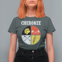 Cherokee Cultural Pride T Shirt For Women Native American Medicine Wheel Art