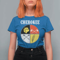 Cherokee Cultural Pride T Shirt For Women Native American Medicine Wheel Art