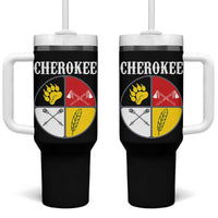 Cherokee Cultural Pride Tumbler With Handle Native American Medicine Wheel Art