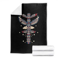 Native American Totem Pole Throw Blanket Pacific Northwest Indigenous Tribal