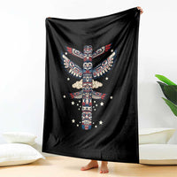 Native American Totem Pole Throw Blanket Pacific Northwest Indigenous Tribal