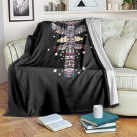 Native American Totem Pole Throw Blanket Pacific Northwest Indigenous Tribal