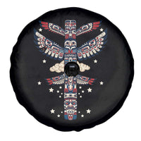 Native American Totem Pole Spare Tire Cover Pacific Northwest Indigenous Tribal