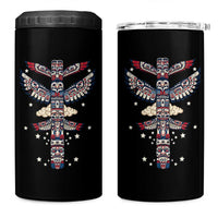 Native American Totem Pole 4 in 1 Can Cooler Tumbler Pacific Northwest Indigenous Tribal
