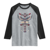 Native American Totem Pole Raglan Shirt Pacific Northwest Indigenous Tribal