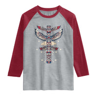 Native American Totem Pole Raglan Shirt Pacific Northwest Indigenous Tribal