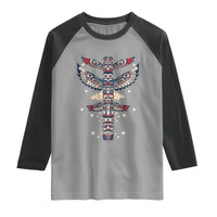 Native American Totem Pole Raglan Shirt Pacific Northwest Indigenous Tribal