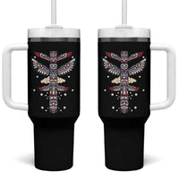 Native American Totem Pole Tumbler With Handle Pacific Northwest Indigenous Tribal