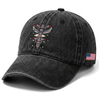 Native American Totem Pole Washed Cotton Baseball Cap Pacific Northwest Indigenous Tribal