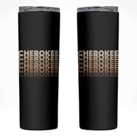 Vintage Cherokee Native Pride Stacked Typography Skinny Tumbler