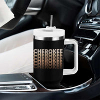 Vintage Cherokee Native Pride Stacked Typography Tumbler With Handle
