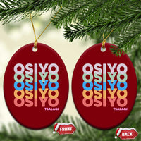 Osiyo Tsalagi Cherokee Native American Pride Ceramic Ornament Retro Stacked Typography
