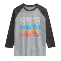 Osiyo Tsalagi Cherokee Native American Pride Raglan Shirt Retro Stacked Typography