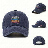Osiyo Tsalagi Cherokee Native American Pride Washed Cotton Baseball Cap Retro Stacked Typography