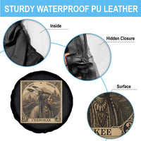 Cherokee Pride Strength Spare Tire Cover Native American Vintage Postage Stamp Graphic