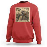 Cherokee Pride Strength Sweatshirt Native American Vintage Postage Stamp Graphic