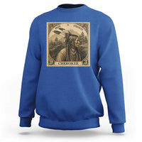 Cherokee Pride Strength Sweatshirt Native American Vintage Postage Stamp Graphic
