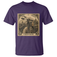 Cherokee Pride Strength T Shirt Native American Vintage Postage Stamp Graphic