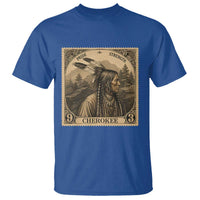 Cherokee Pride Strength T Shirt Native American Vintage Postage Stamp Graphic