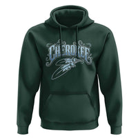 Cherokee Native American Heritage Hoodie Blue Feather Filigree Typography