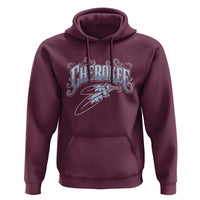 Cherokee Native American Heritage Hoodie Blue Feather Filigree Typography