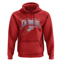 Cherokee Native American Heritage Hoodie Blue Feather Filigree Typography