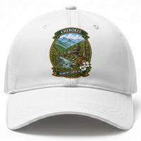 Vintage Great Smoky Mountains Baseball Cap Cherokee North Carolina Landscape