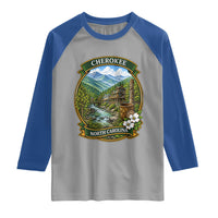 Vintage Great Smoky Mountains Raglan Shirt Cherokee North Carolina Landscape