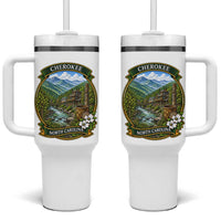 Vintage Great Smoky Mountains Tumbler With Handle Cherokee North Carolina Landscape