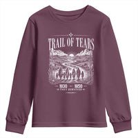 Cherokee History Native American Vintage Gift Youth Sweatshirt They Survived Trail Of Tears