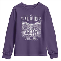 Cherokee History Native American Vintage Gift Youth Sweatshirt They Survived Trail Of Tears
