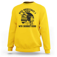 Never Underestimate A Woman With Cherokee Blood Sweatshirt Native American Heritage Gift