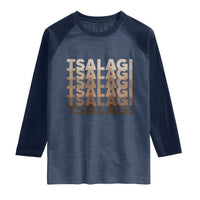 Cherokee Tsalagi Heritage Pride Stacked Typography Raglan Shirt