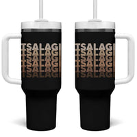 Cherokee Tsalagi Heritage Pride Stacked Typography Tumbler With Handle