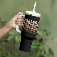 Cherokee Tsalagi Heritage Pride Stacked Typography Tumbler With Handle