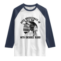 Never Underestimate An Old Man With Cherokee Blood Raglan Shirt Native American Heritage Gift