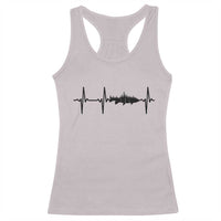 Fish And Forest Fishing Lover Heartbeat Gift Racerback Tank Top - Wonder Print Shop