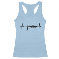 Fish And Forest Fishing Lover Heartbeat Gift Racerback Tank Top - Wonder Print Shop