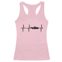 Fish And Forest Fishing Lover Heartbeat Gift Racerback Tank Top - Wonder Print Shop
