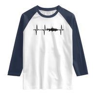 Fish And Forest Fishing Lover Heartbeat Gift Raglan Shirt - Wonder Print Shop