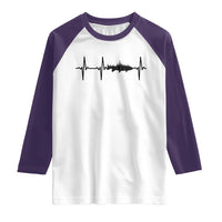 Fish And Forest Fishing Lover Heartbeat Gift Raglan Shirt - Wonder Print Shop