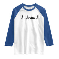 Fish And Forest Fishing Lover Heartbeat Gift Raglan Shirt - Wonder Print Shop