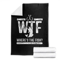 Where Is The Fish Throw Blanket Funny WTF Fishing Gift - Wonder Print Shop