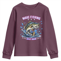 Funny Make Fishing Great Again Youth Sweatshirt Fisherman Gift - Wonder Print Shop
